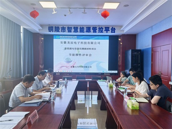 我会组织召开《安徽龙辰电子科技有限公司新能源电容器用薄膜材料项目》和《安徽赛福电子有限公司新能源金属化膜及电容器生产基地项目》节能报告评审会
